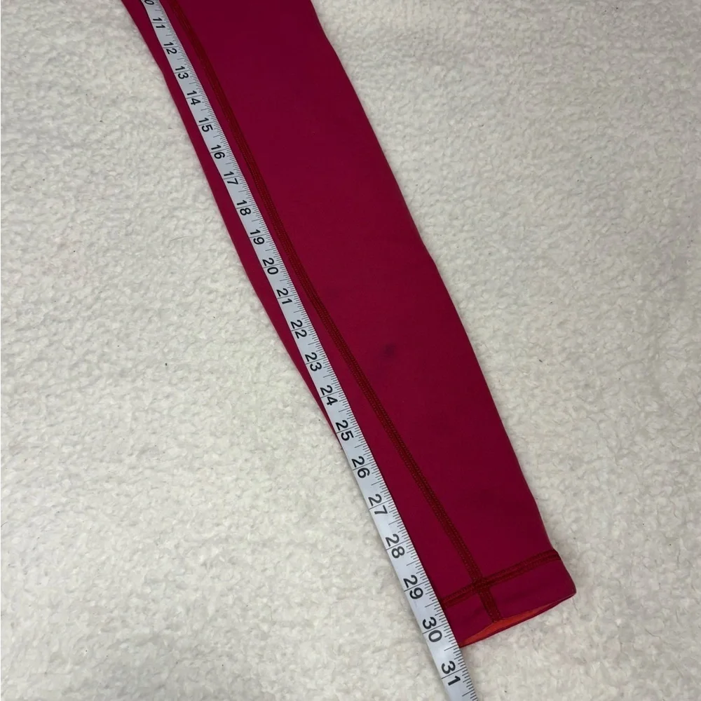 Lululemon Women Red Wunder Under II Full Length Reversible Leggings